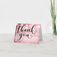 Parties scintillant Rose Gold Bokeh & Merci de typ