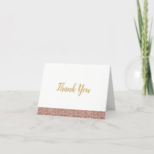 Parties scintillant rose Gold Rose Merci Carte de 