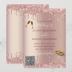 Parties scintillant rose Gold Votre Faire-part de 
