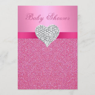 Parties scintillant rose Invitation au Baby shower