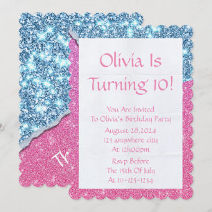 Parties scintillant ROSE INVITATION DE LA FILLE AN