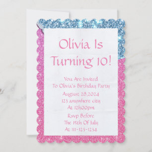 Parties scintillant ROSE INVITATION DE LA FILLE AN