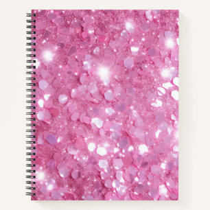 Parties scintillant rose moderne Carnet spirale