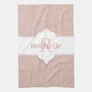 Parties scintillant rose Monogramme Serviette de c