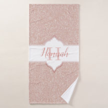 Parties scintillant rose Monogramme Serviettes de