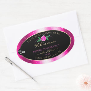 Parties scintillant rose Noir Étiquette de produit