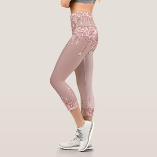 Parties scintillant rose or Blush Capri Leggings