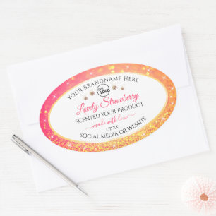 Parties scintillant rose orange Étiquettes de prod