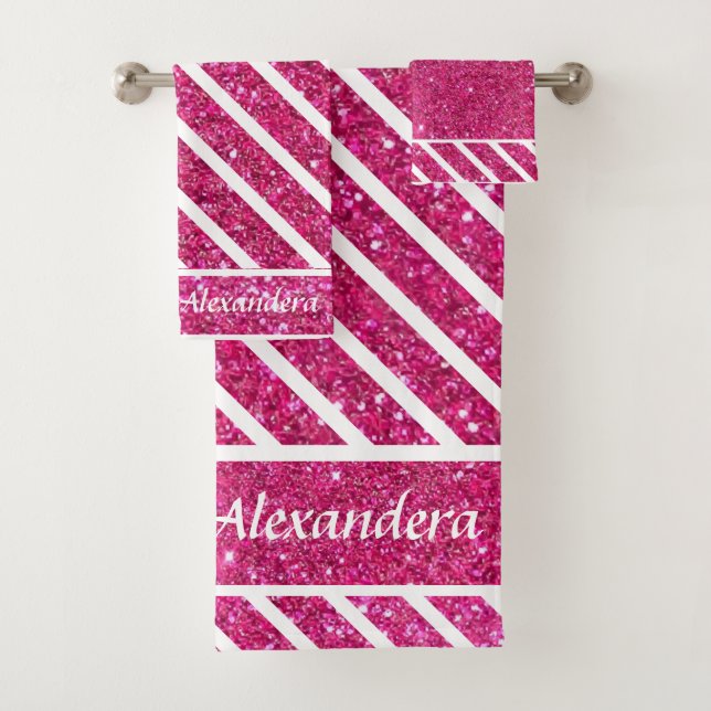 Parties scintillant rose personnalisée et script b (En situation)