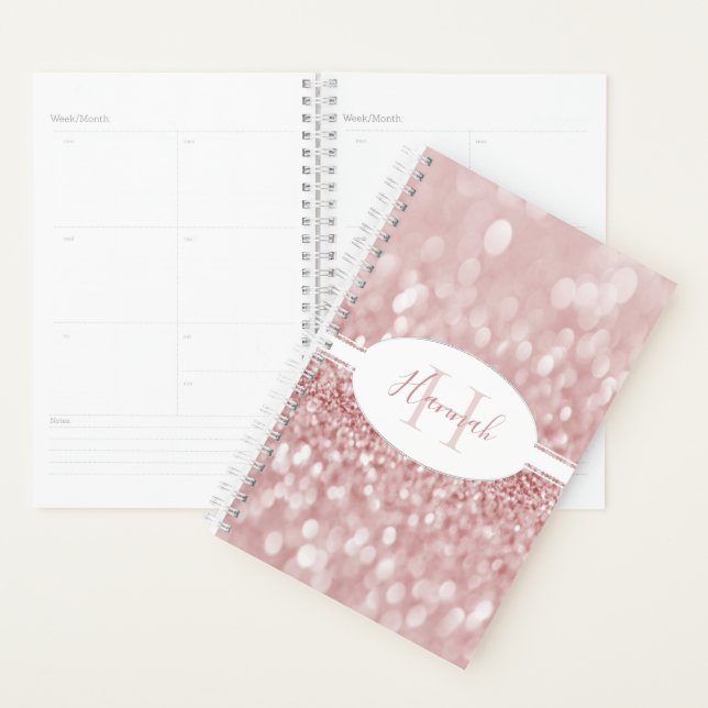 Parties scintillant rose Personnaliser le planific (Devant avec enveloppe)