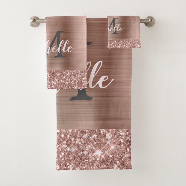Parties scintillant rose Rose Gold Drives Monogram (En situation)