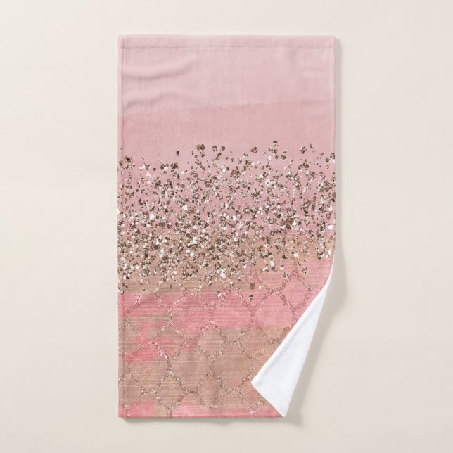Parties scintillant rose vierge Marocaine Indienne (Serviette à main)