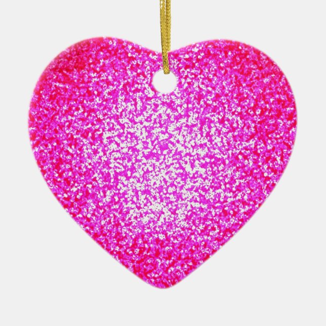 Parties scintillant rose vif mode coeur ornement (Devant)