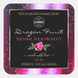 Parties scintillant rose violet noir Étiquettes de