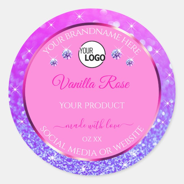 Parties scintillant rose violet produit Étiquette  (Devant)