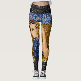 parties scintillant rôtir les leggings du riveter