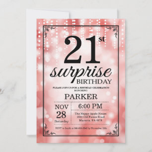 Parties scintillant rouge Invitation surprise 21e 