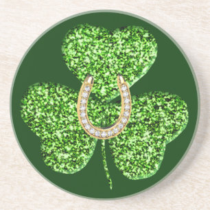 Parties scintillant Shamrock Et Dessous de verre H