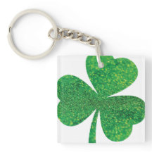 Parties scintillant Shamrock Porte - clé acrylique