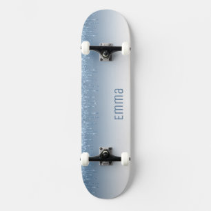 Parties scintillant Skateboard bleu avec nom