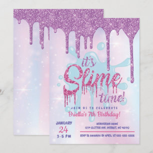 Parties scintillant Slime Party Invitation