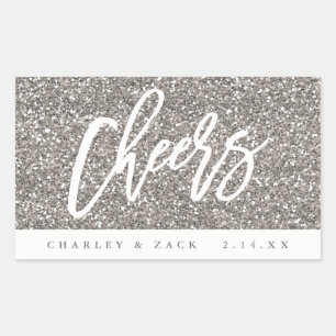 Parties scintillant Sliver Mini Étiquette Champagn