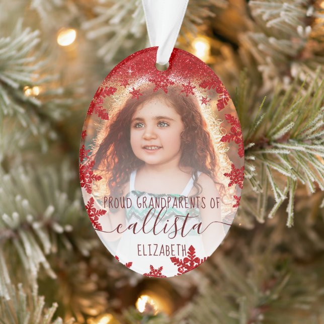 Parties scintillant Snowflakes Fiers Grand-parents (Arbre)