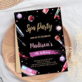 Parties scintillant Spa noir Invitations d'anniver