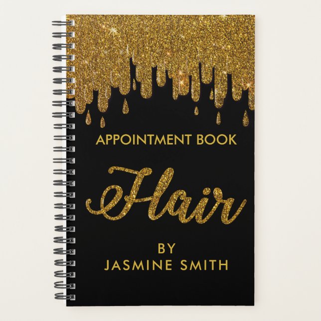 Parties scintillant Sparkly Gold Hair carnet de re (Devant)