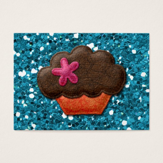 Parties scintillant turquoise et Cupcake (Devant)