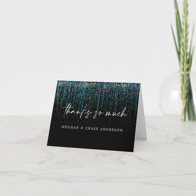 Parties scintillant Turquoise Merci moderne Edgy (Devant)
