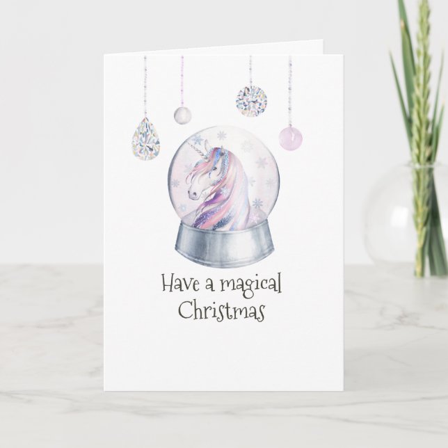 Parties scintillant Unicorn hiver photo de vacance (Devant)