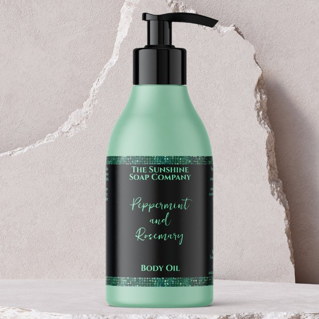 Parties scintillant verte et Étiquette de bouteill (Créateur téléchargé)