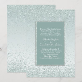 Parties scintillant verte et Faire-part de mariage
