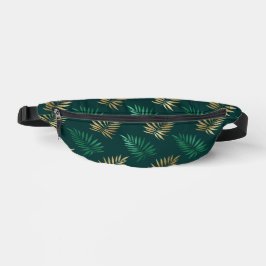 Parties scintillant verte et or sur Feuilles tropi
