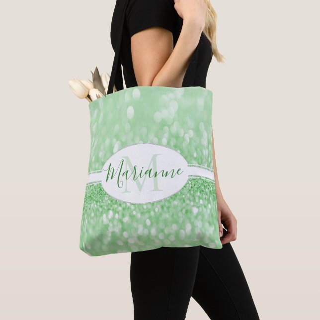 Parties scintillant verte Personnaliser le Sac fou (De près)