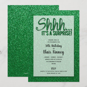 Parties scintillant verte SURPRISE Invitations d'a