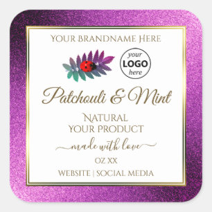 Parties scintillant violet blanc Étiquettes de pro