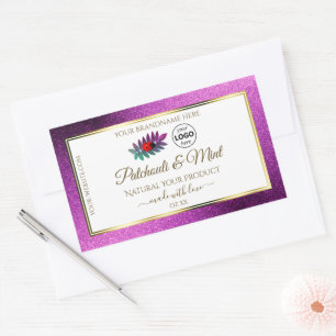 Parties scintillant violet blanc Étiquettes de pro
