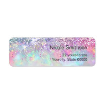 parties scintillant violet étiquettes opal