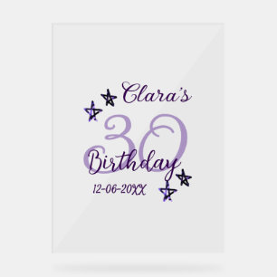 Parties scintillant violet étoiles 30e anniversair