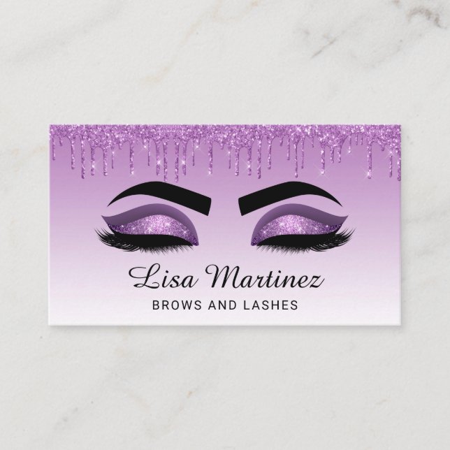 Parties scintillant violet Lash Brow Carte de visi (Devant)