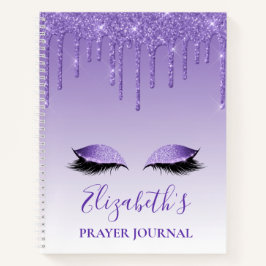 Parties scintillant violet Lashes Carnet Journal d