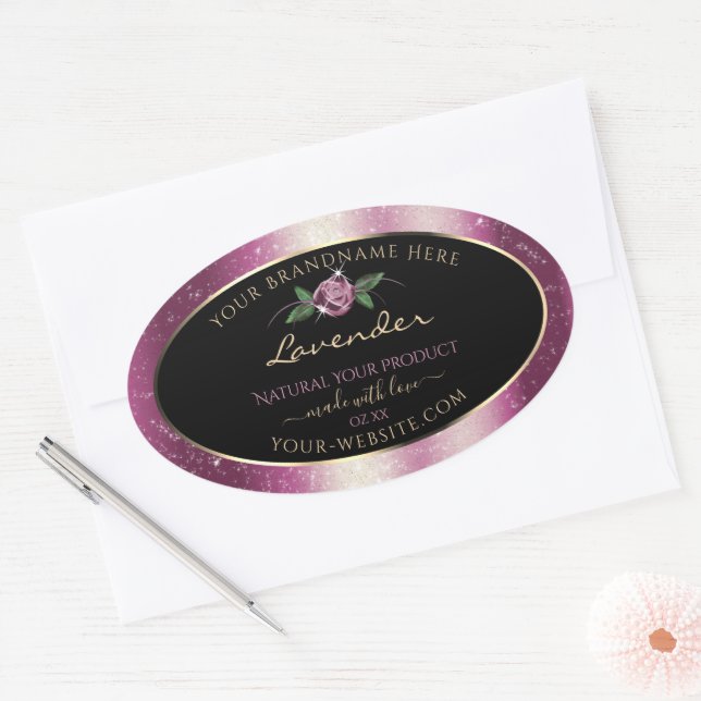Parties scintillant violet noir produit Étiquette  (Enveloppe)