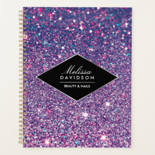 Parties scintillant violette et carnet de rendez-v