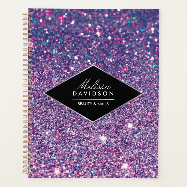 Parties scintillant violette et carnet de rendez-v (Devant)