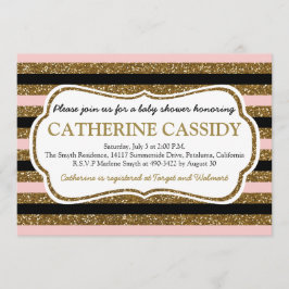 Parties scintillantes d'or, invitation de baby