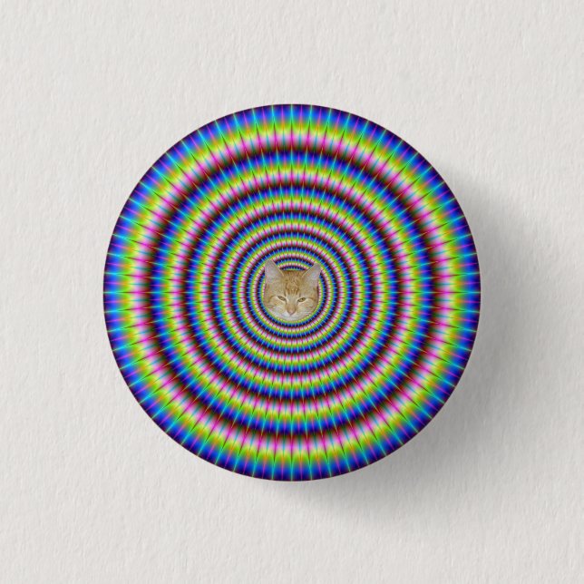 Partikel und Wellen mit Blumenmotiv Button (Vorderseite)