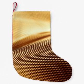 Partikelvorhang Luxus gold Hintergrund. 3D-Illustr Kleiner Weihnachtsstrumpf