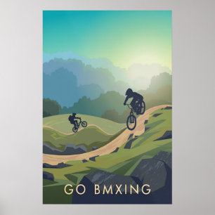 Partir en BMX Affiche de voyage
